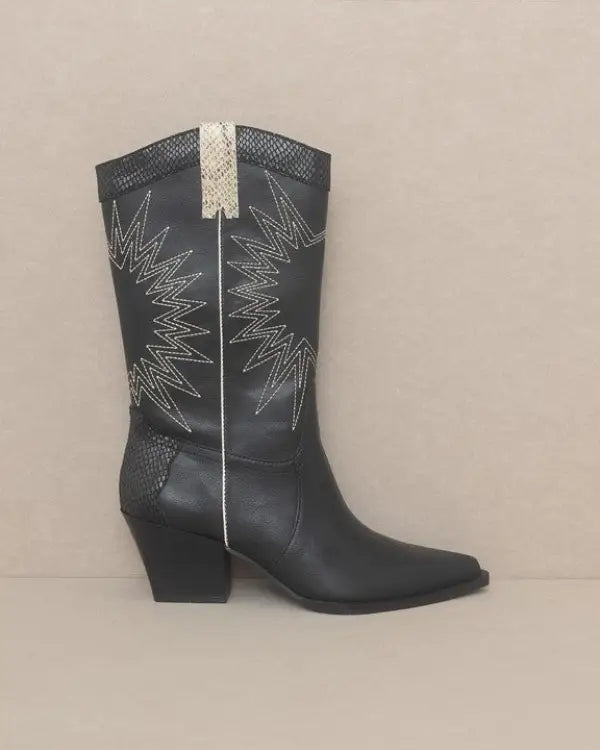 Oasis Society Halle - Paneled Cowboy Boots