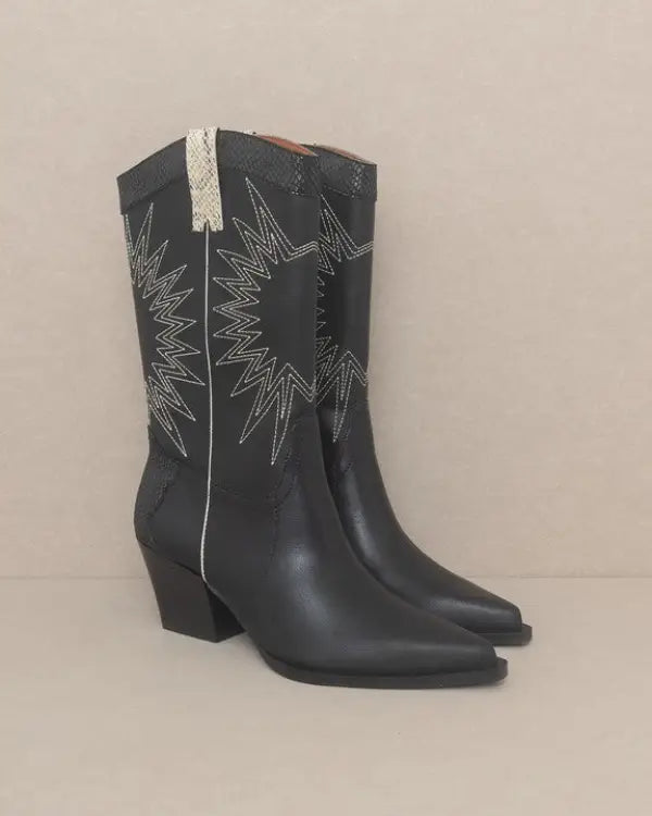 Oasis Society Halle - Paneled Cowboy Boots