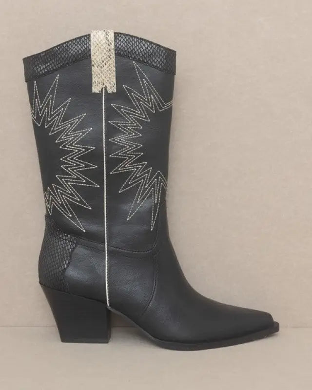 Oasis Society Halle - Paneled Cowboy Boots