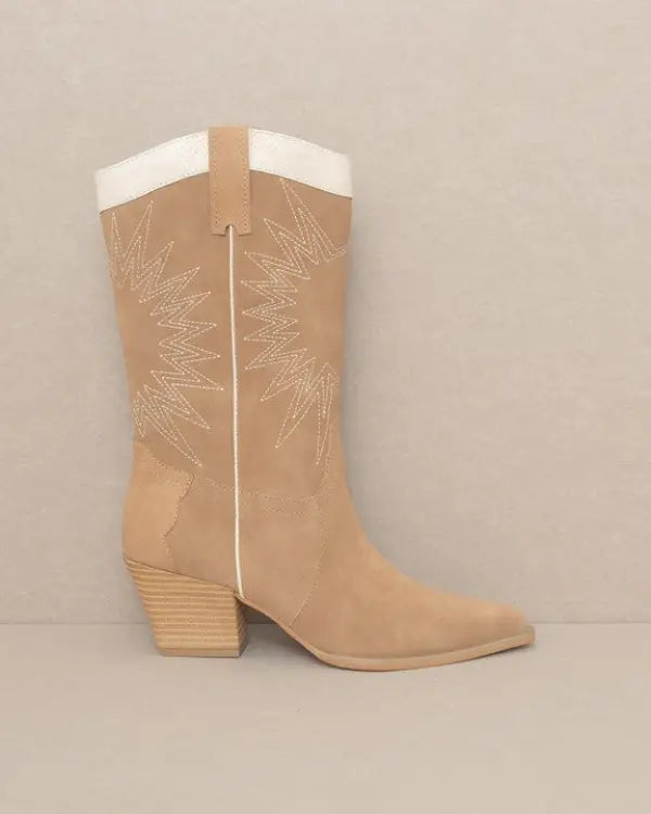 Oasis Society Halle - Paneled Cowboy Boots