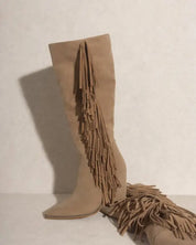 Oasis Society Out West - Knee-High Fringe Boots