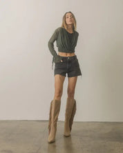 Oasis Society Out West - Knee-High Fringe Boots