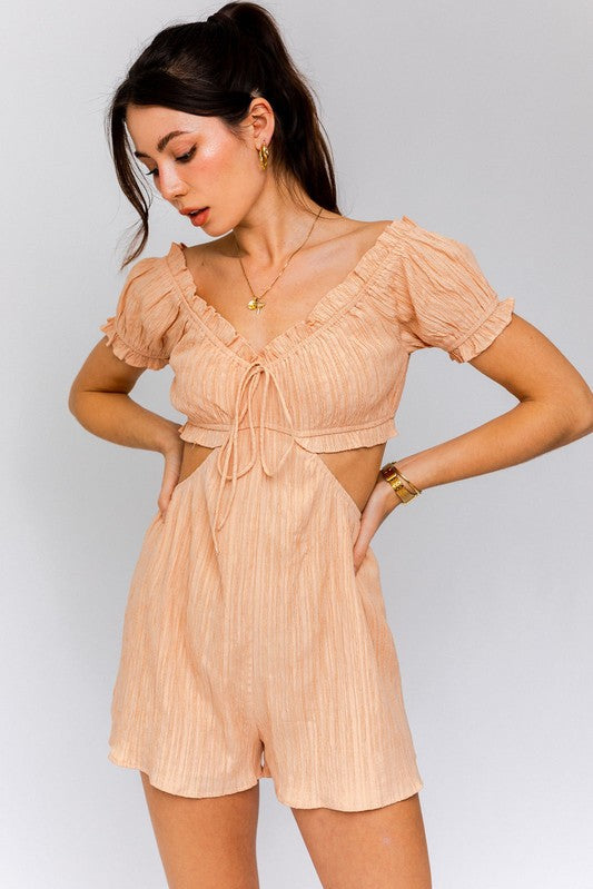 Off-Shoulder Cutout Romper