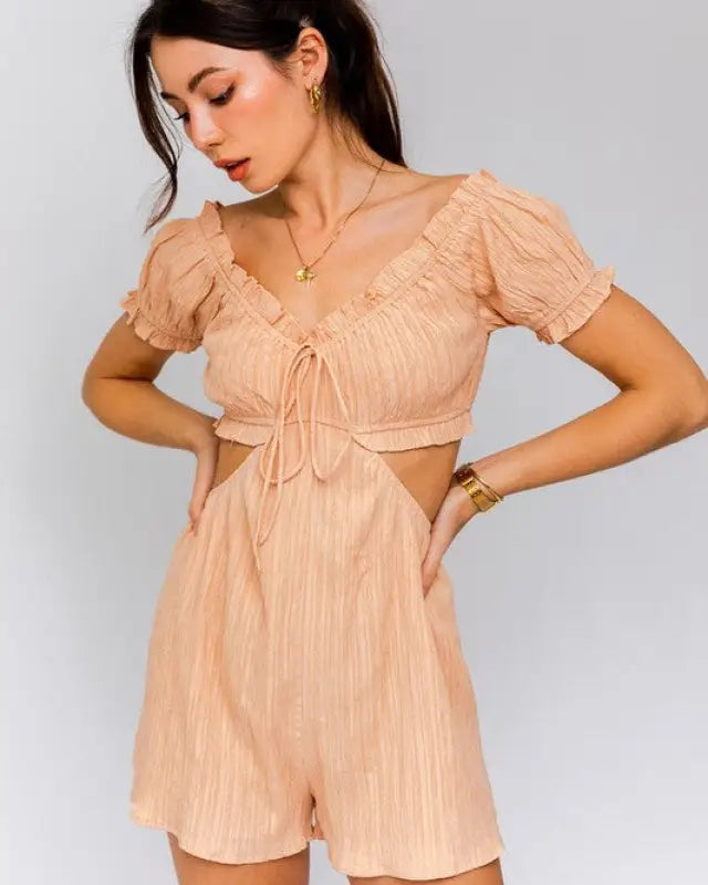 Off-Shoulder Cutout Romper