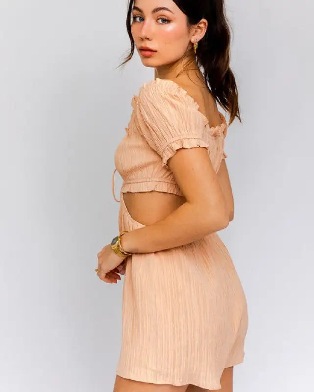 Off-Shoulder Cutout Romper