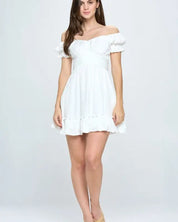 Off Shoulder Ruffle Mini Dress