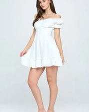 Off Shoulder Ruffle Mini Dress