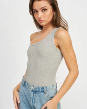 Off Sleeve Bodysuit With Side Cut Out