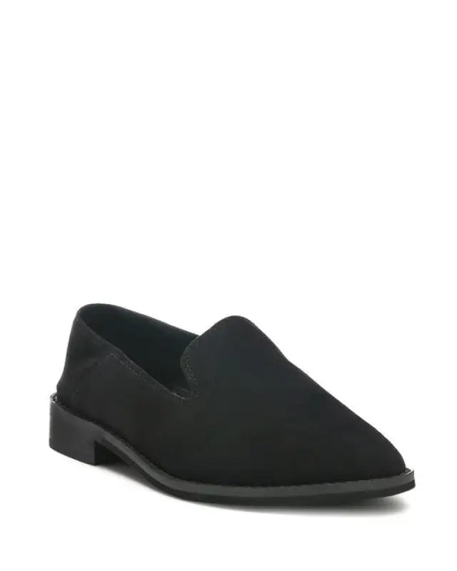 OLIWIA Classic Suede Loafers - Black / 6