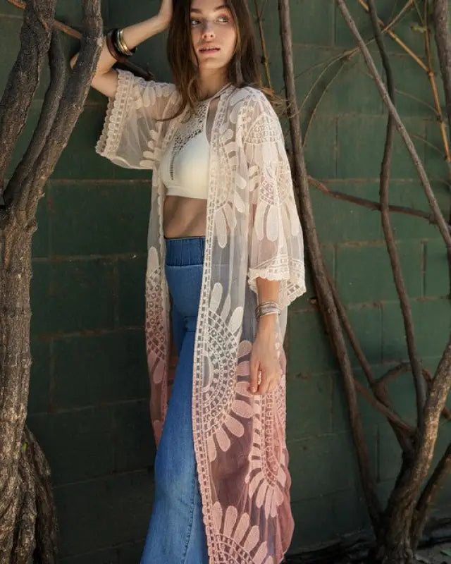 Ombre Bohemian Lace Kimono