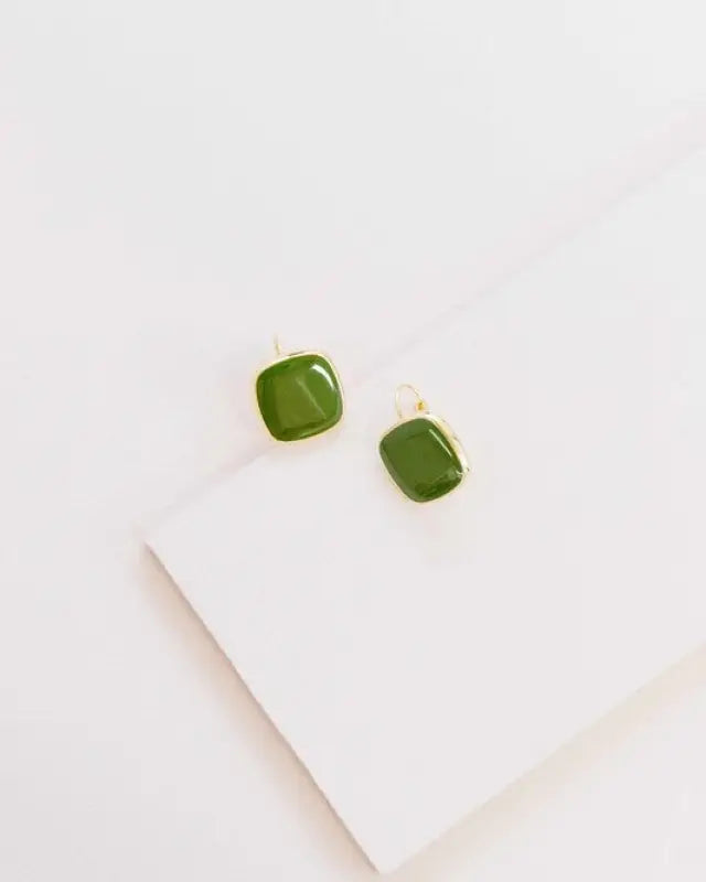 On the Go Hook Earrings 14K - Olive / OS