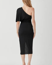 One Shoulder Drape Jersey Dress