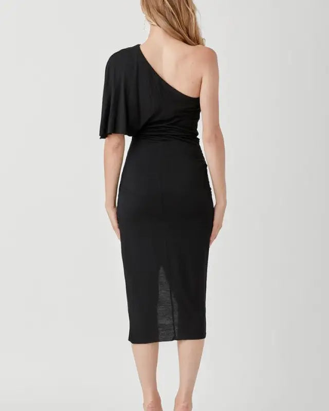 One Shoulder Drape Jersey Dress