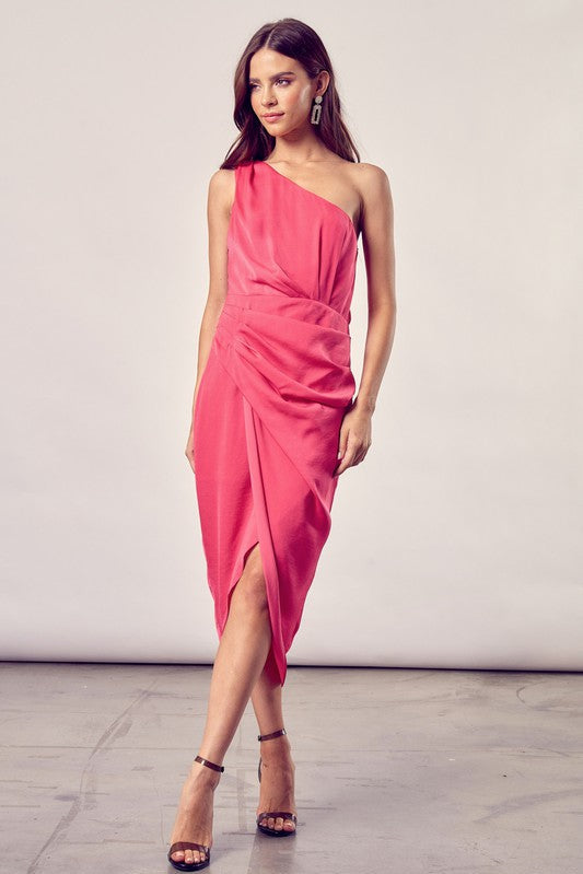 One Shoulder Wrap Dress