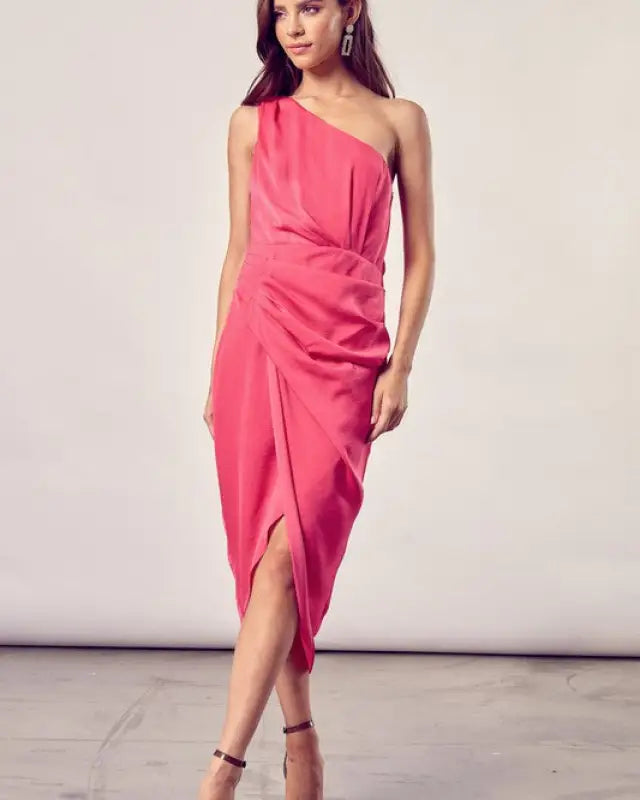 One Shoulder Wrap Dress