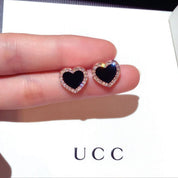 Onyx Heart Earrings