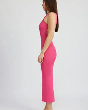 OPEN BACK MAXI KNIT DRESS