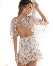 Open Back Ruffle Mini Dress