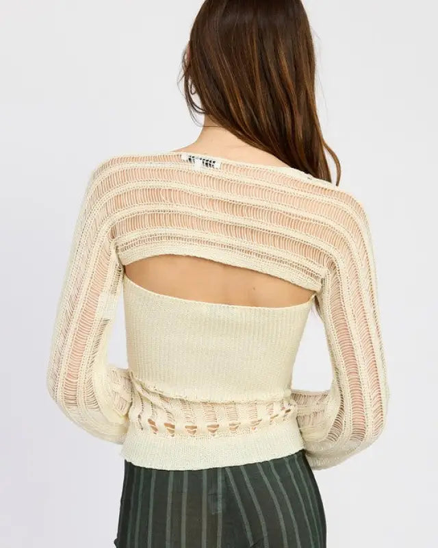 OPEN KNIT SHRUG