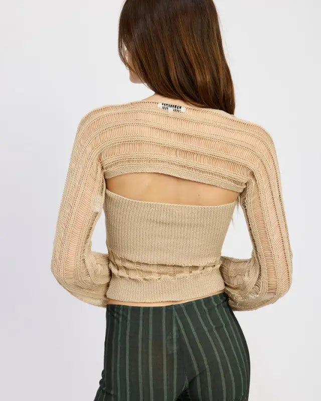 OPEN KNIT SHRUG