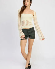 OPEN KNIT SHRUG