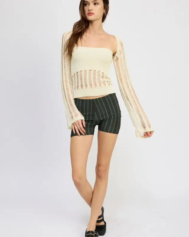 OPEN KNIT SHRUG