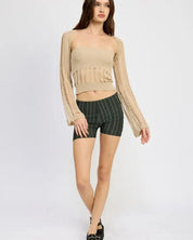 OPEN KNIT SHRUG