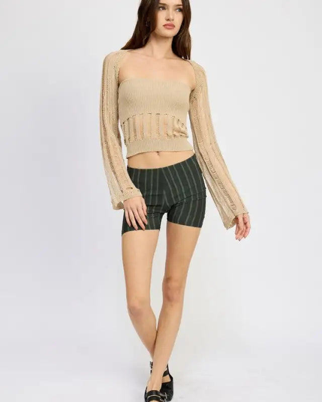 OPEN KNIT SHRUG