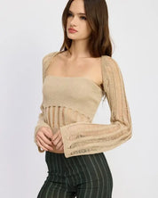 OPEN KNIT SHRUG