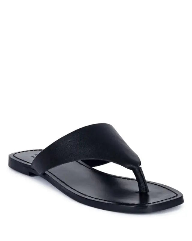 OROFER SOFT LEATHER LUXURY THONG FLATS - Black / 5