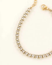 Oval Stone Tennis Bracelet - Gold / OS