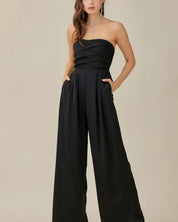 Overlapping Top Detailed Jumpsuit