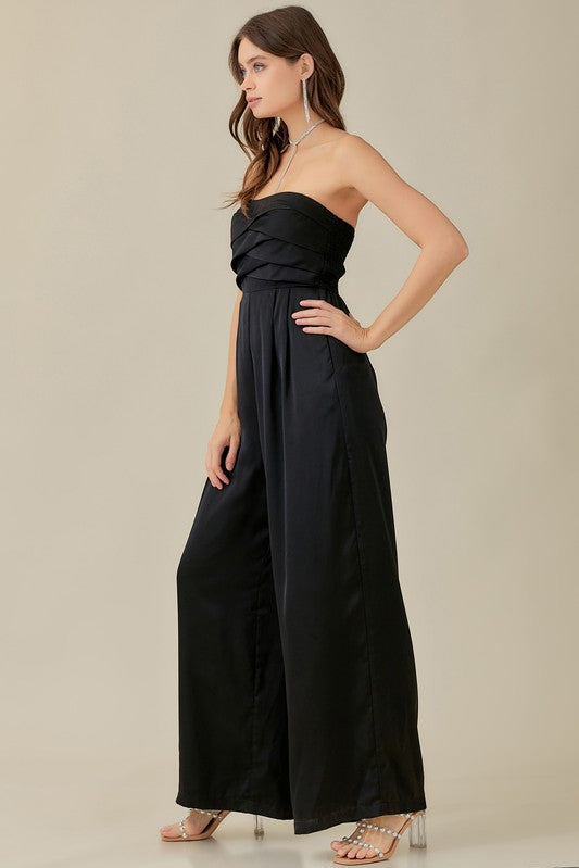 Overlapping Top Detailed Jumpsuit