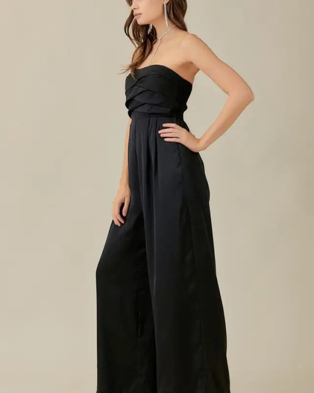 Overlapping Top Detailed Jumpsuit