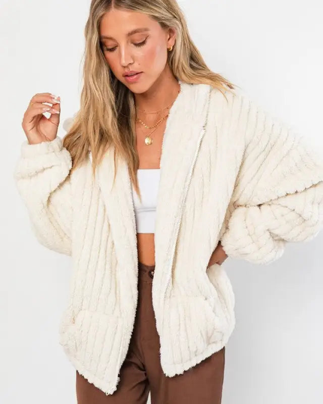 Oversized Fleece Hoodie Jacket