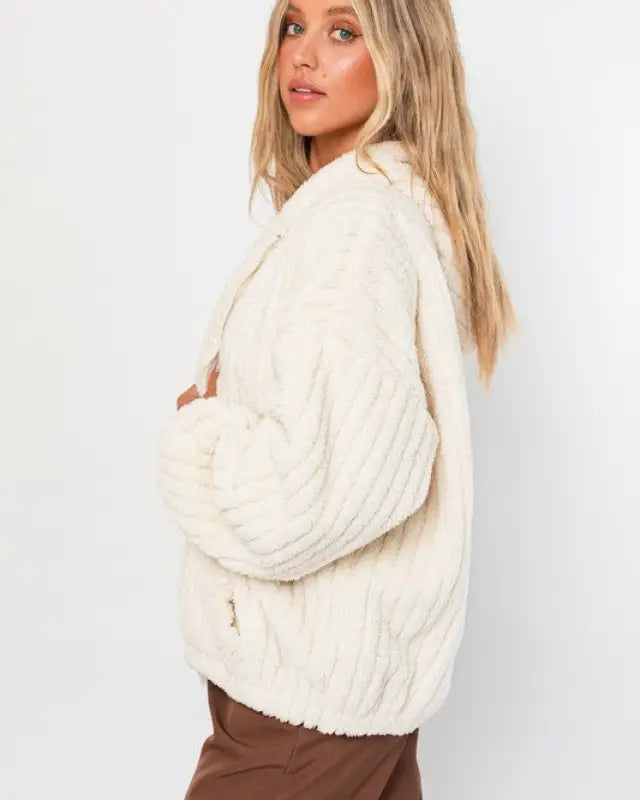 Oversized Fleece Hoodie Jacket