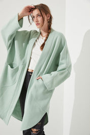 OVERSIZED KNIT CARDIGAN JJO5013 - Sage / S/M - Cardigan