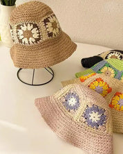 Packable Crochet Granny Square Bucket Hat