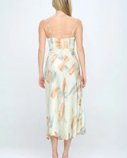 Paint Stroke Midi Slip Dress