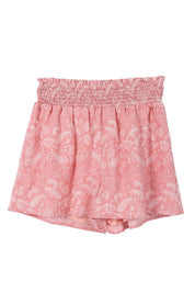 Paisley shirred waist casual shorts