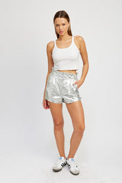 Paperbag Metallic Shorts