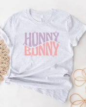 Pastel Star Hunny Bunny Easter Graphic Tee - Ash Gray / S