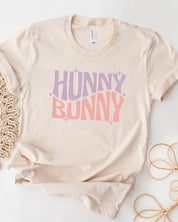 Pastel Star Hunny Bunny Easter Graphic Tee - Cream / S