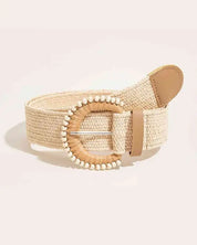 Pearl Braid Belt - Camel / Os