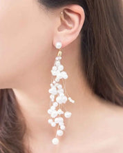 Pearl Waterfall Drop Earrings - OS