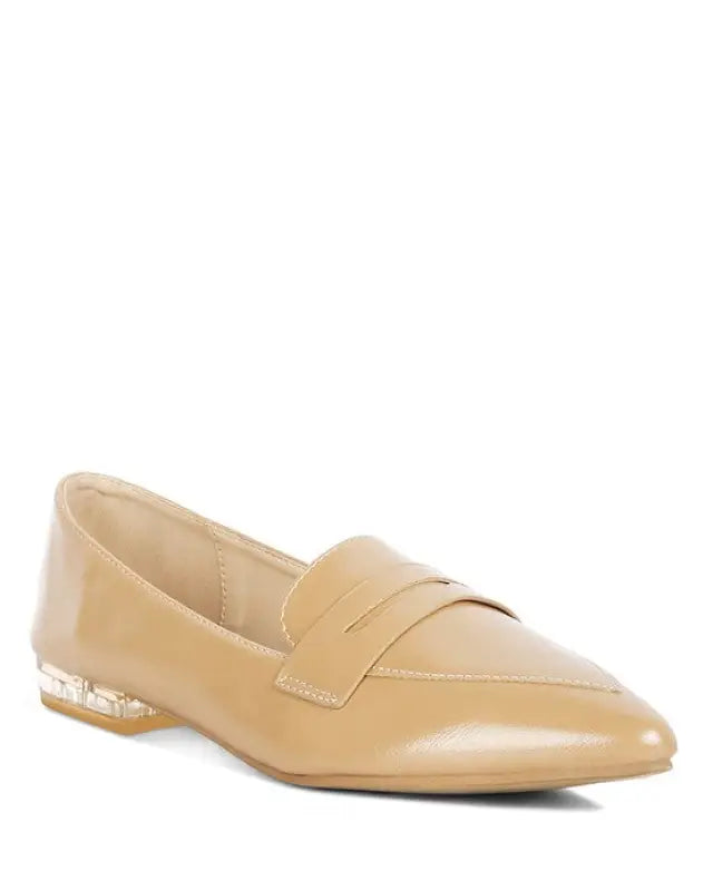 Peretti Flat Formal Loafers - BEIGE / 6