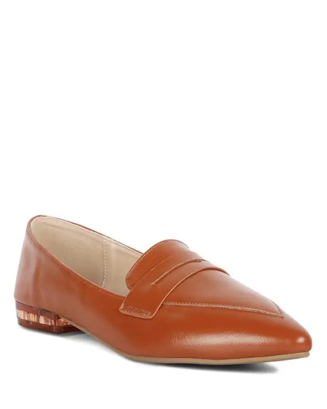 Peretti Flat Formal Loafers - Tan / 6