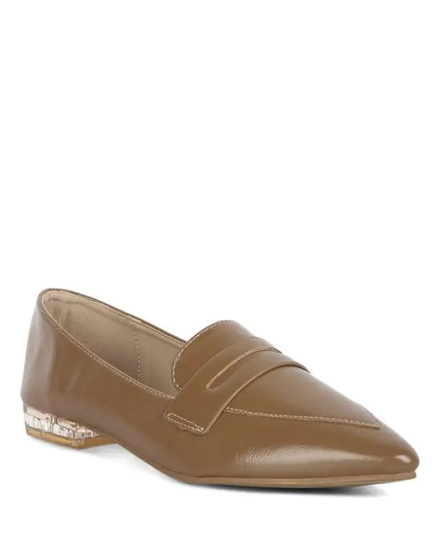 Peretti Flat Formal Loafers - Taupe / 6