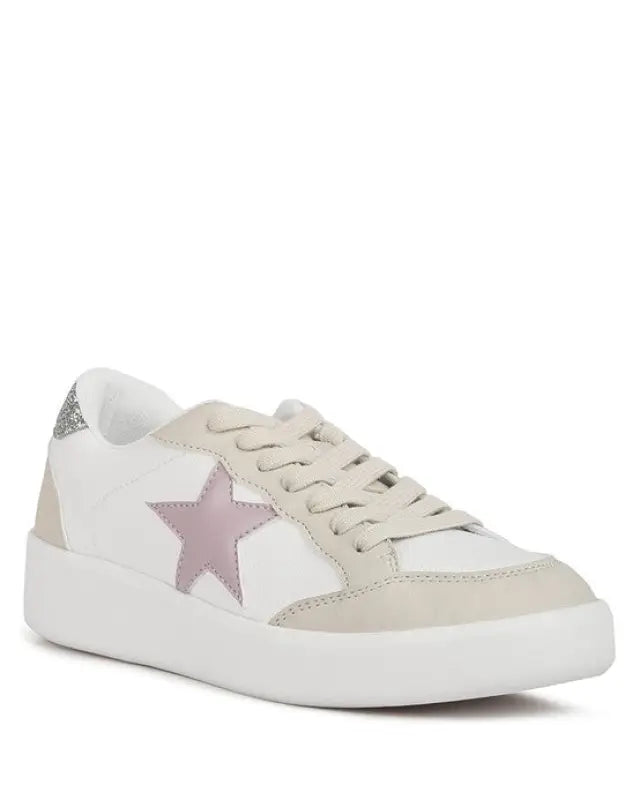 Perry Glitter Detail Star Sneakers - Grey / 5