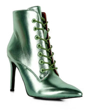 PIET Metallic Stiletto Ankle Boot - Green / 5